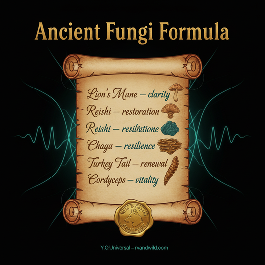 Ancient Fungi Formula — Apothecary Scroll — Wild E' Coyte Tee — RV & Wild™