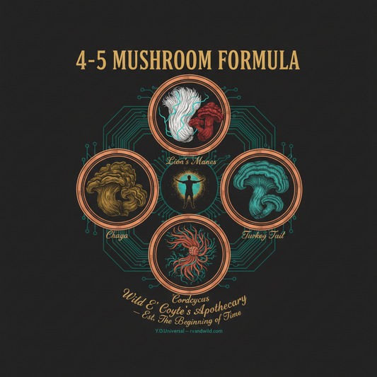 4-5 Mushroom Formula — Wild E' Coyte Apothecary Tee