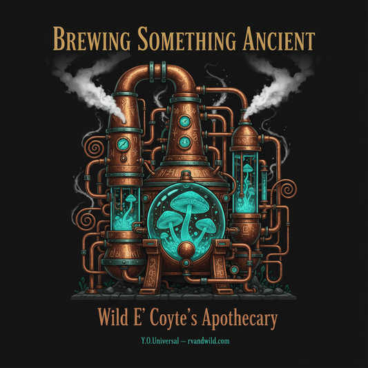 Brewing Something Ancient — Wild E' Coyte Apothecary Tee